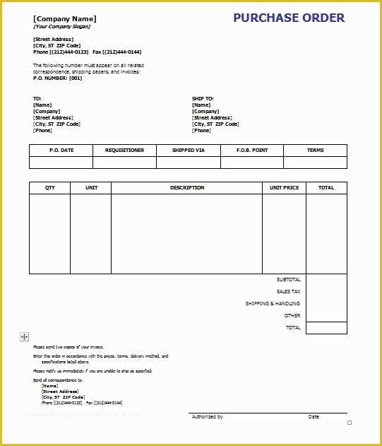 Purchase order Template Free Download Of 39 Free Purchase order Templates In Word & Excel Free