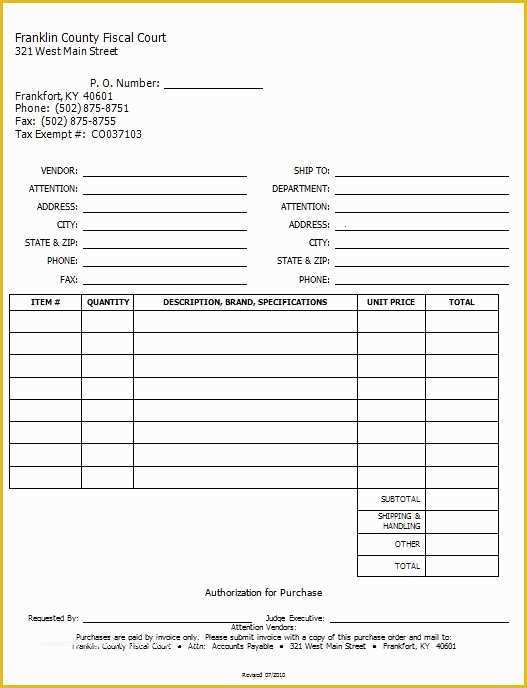 43 Purchase order Template Free Download