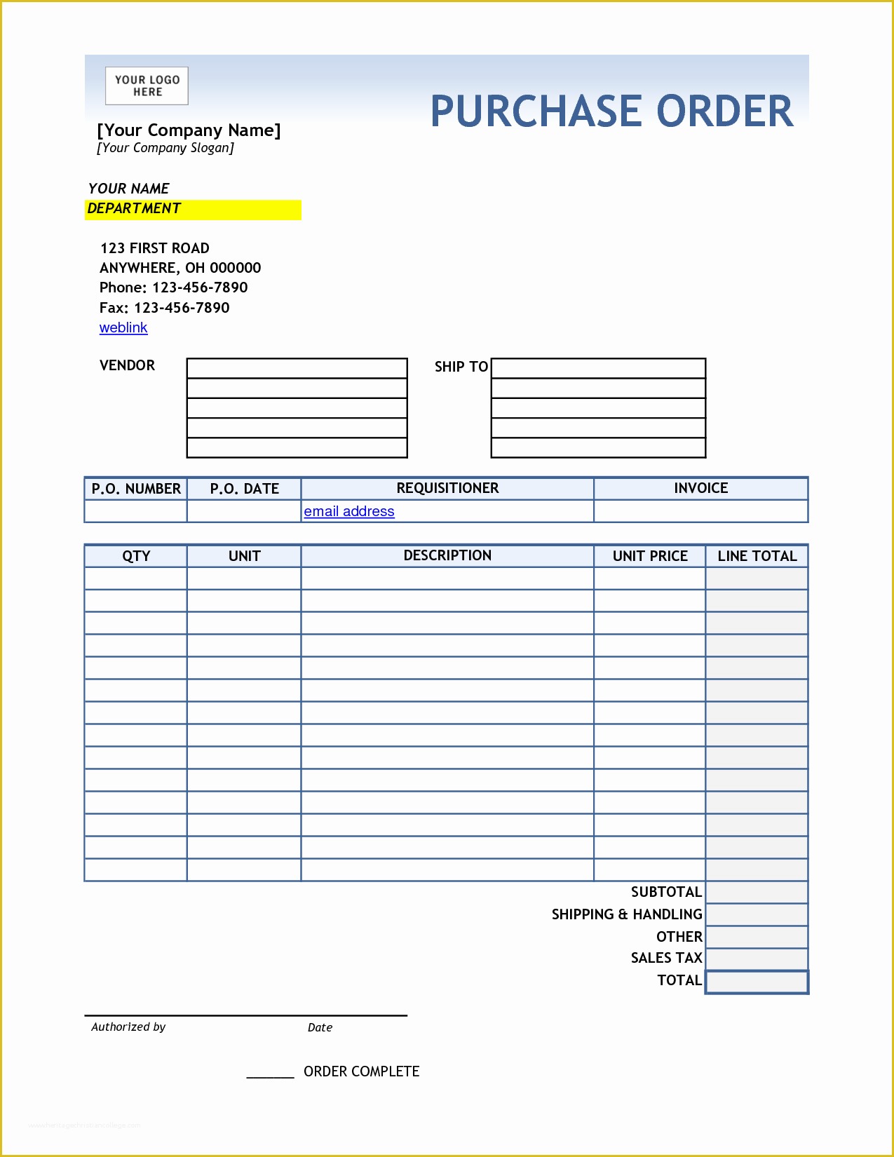 Purchase order Template Free Download Of 5 Best Of Free Printable Purchase order Template