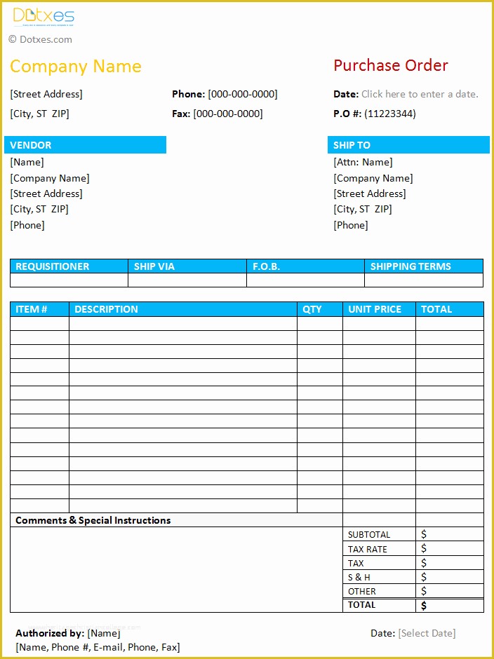 Purchase order Template Free Download Of Purchase order format 1 0 Dotxes