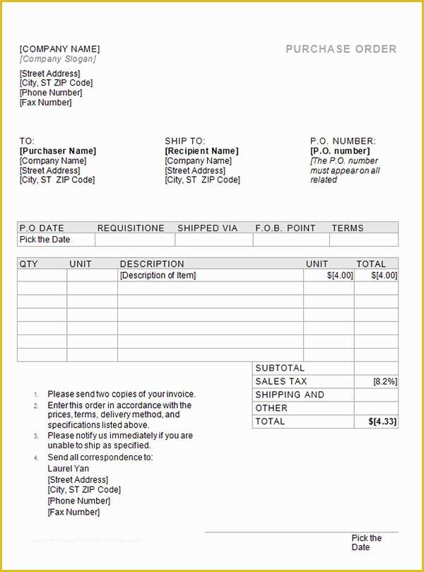 Purchase order Template Free Download Of Purchase order Template 18 Download Free Documents In