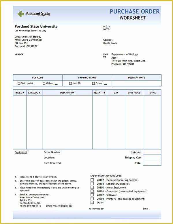 Purchase order Template Free Download Of Purchase order Template