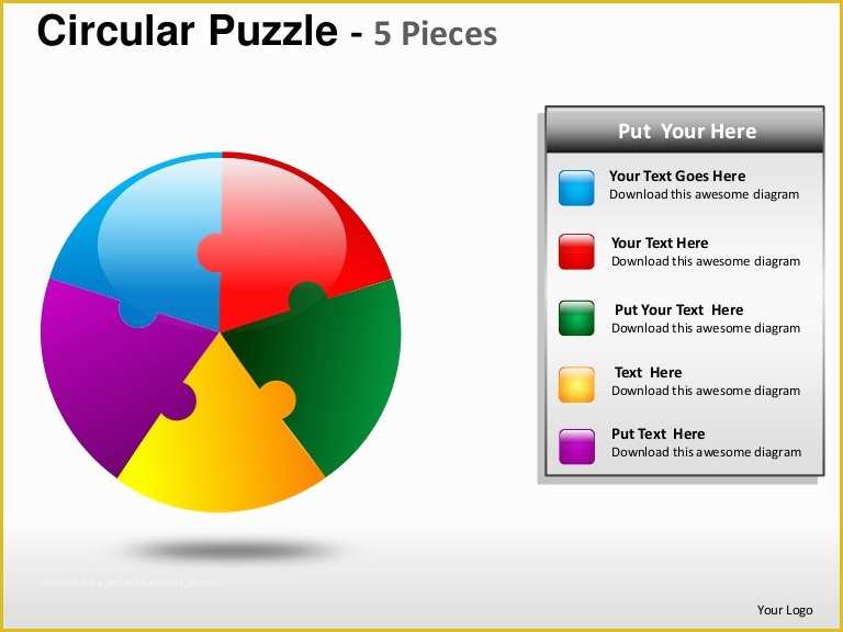 Puzzle Powerpoint Template Free Of Circular Puzzle 5 Pieces Powerpoint Presentation Templates