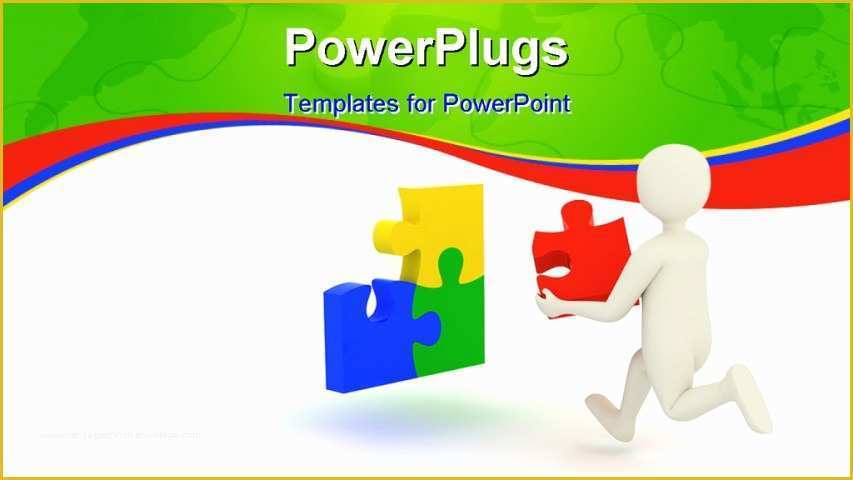 Puzzle Powerpoint Template Free Of Powerpoint Template A White Colored Character Running