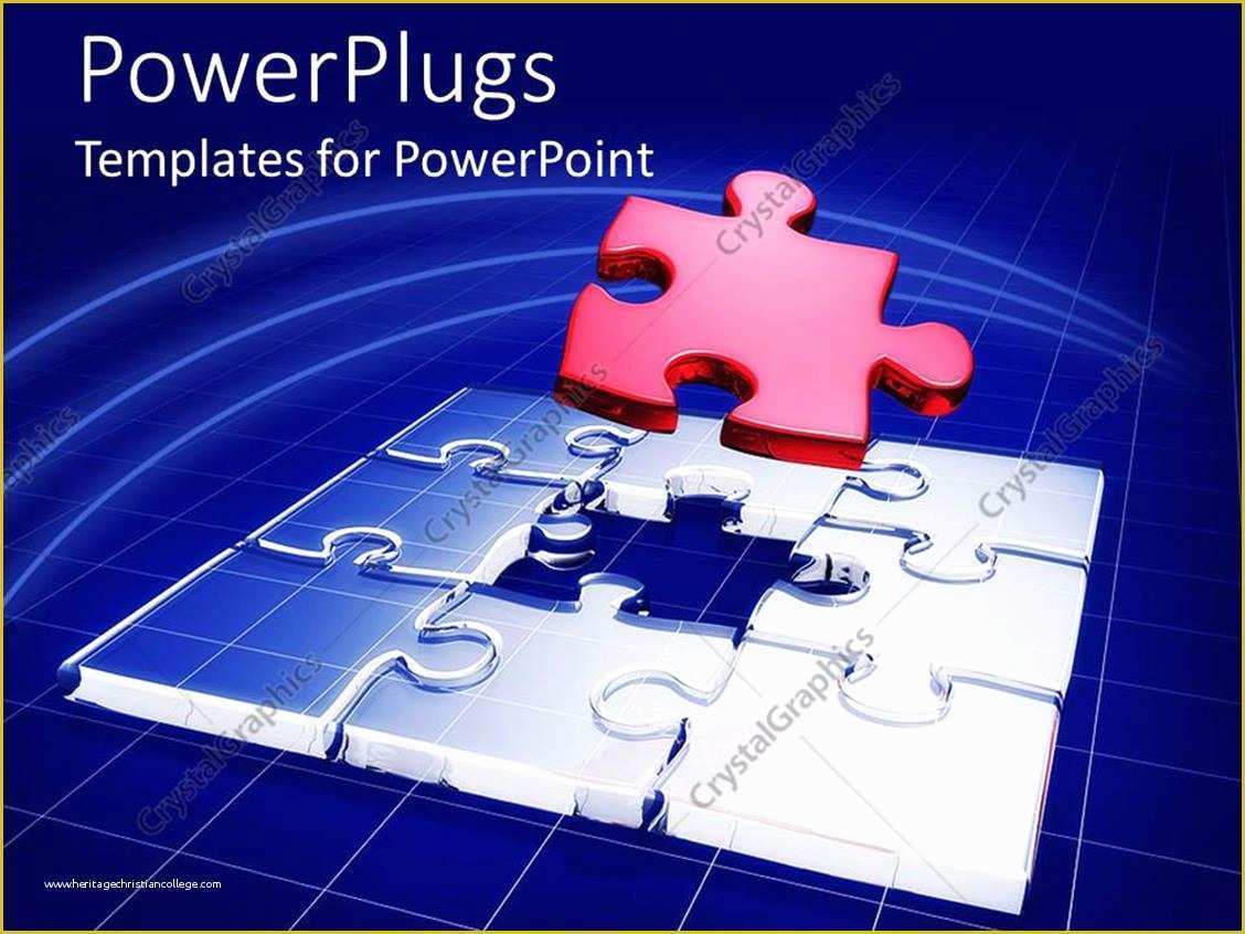 Puzzle Powerpoint Template Free Of Powerpoint Template Red Puzzle Piece Fitting Into Silver