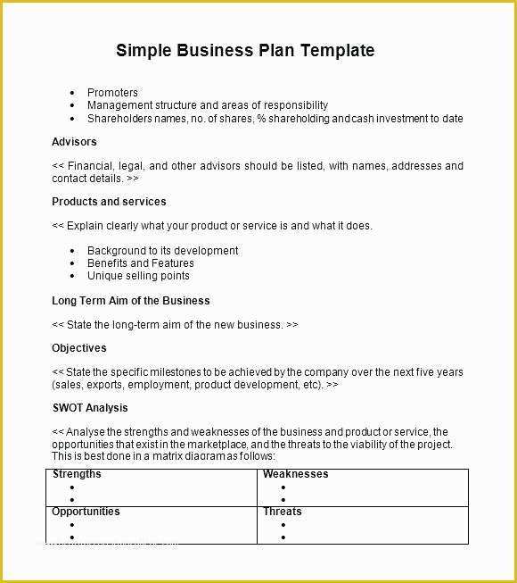 Quick Business Plan Template Free Of Free Printable Simple Business Plan Template Mini Word