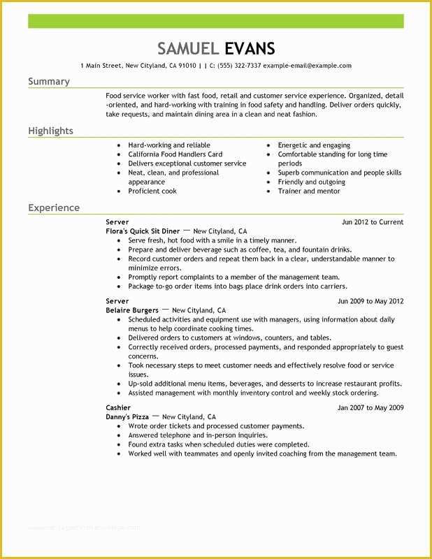 Quick Resume Template Free Of Quick Resume Template