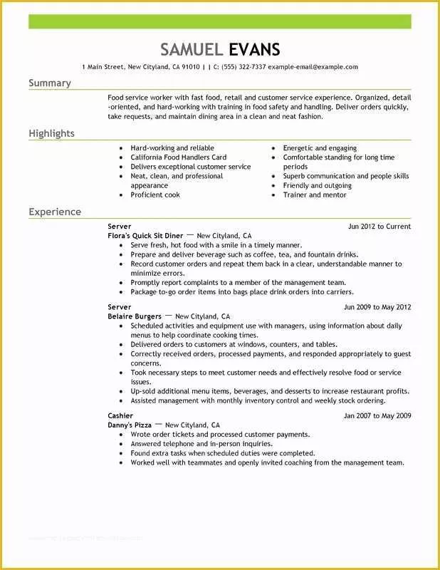 Quick Resume Template Free Of Quick Resume Template