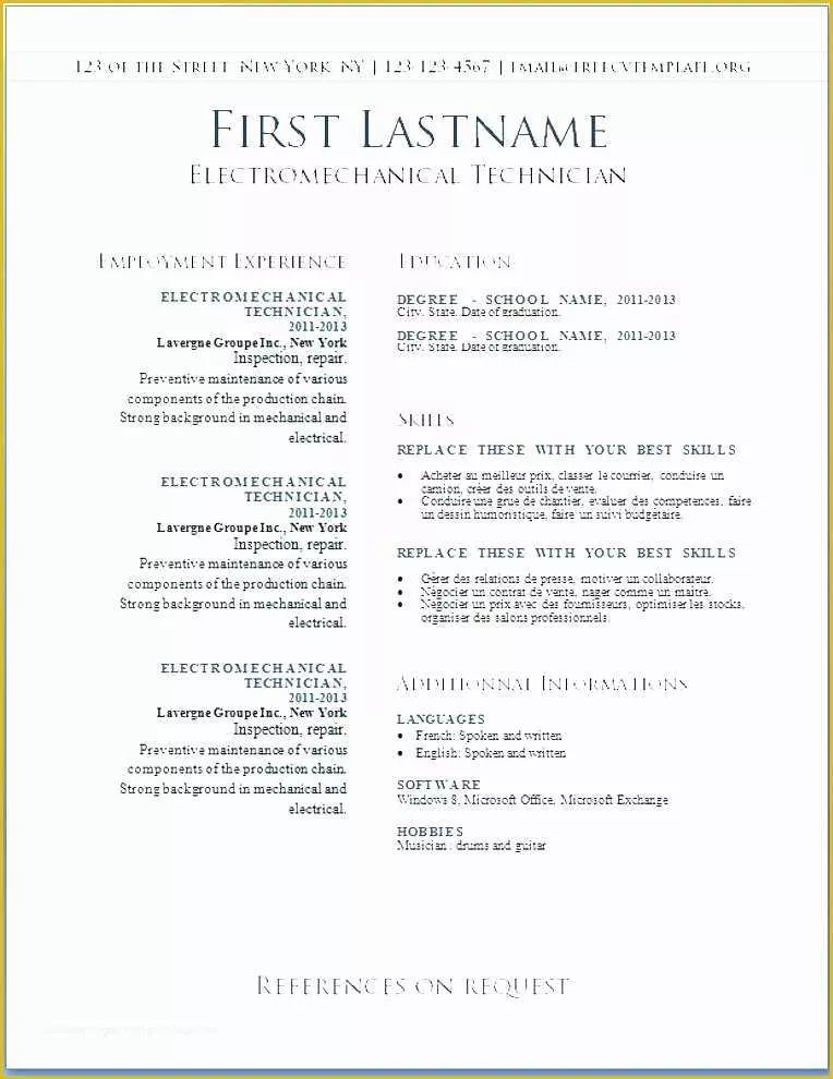 Quick Resume Template Free Of Quick Resume Template