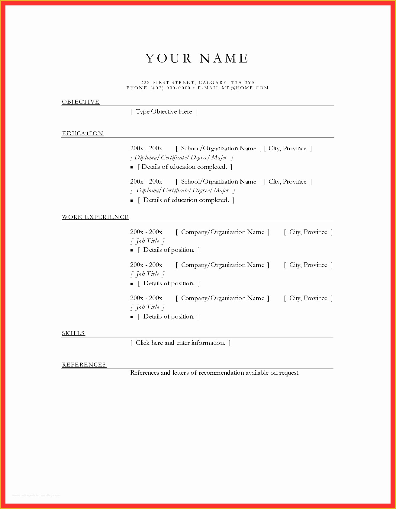 Quick Resume Template Free Of Quick Write Template