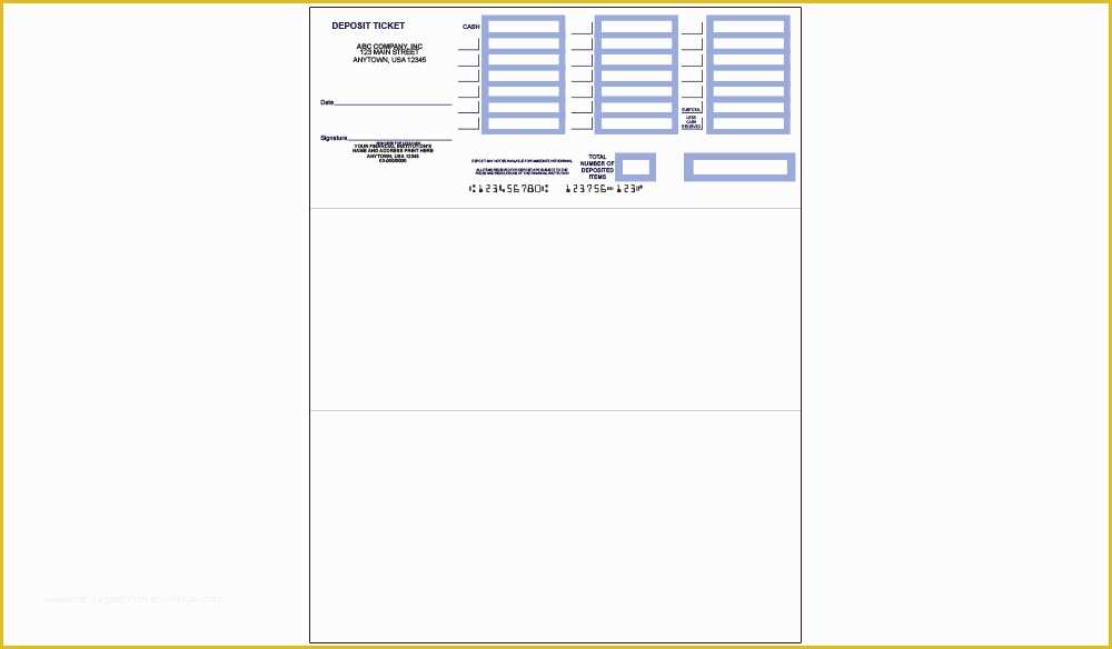Quickbooks Deposit Slip Template Free Of Printable Deposit Slips 