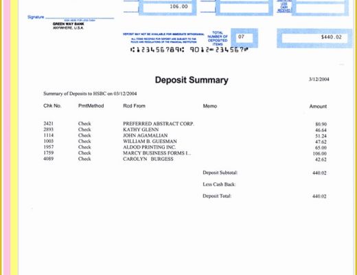 Quickbooks Deposit Slip Template Free Of Quick Book Laser Deposit Slips