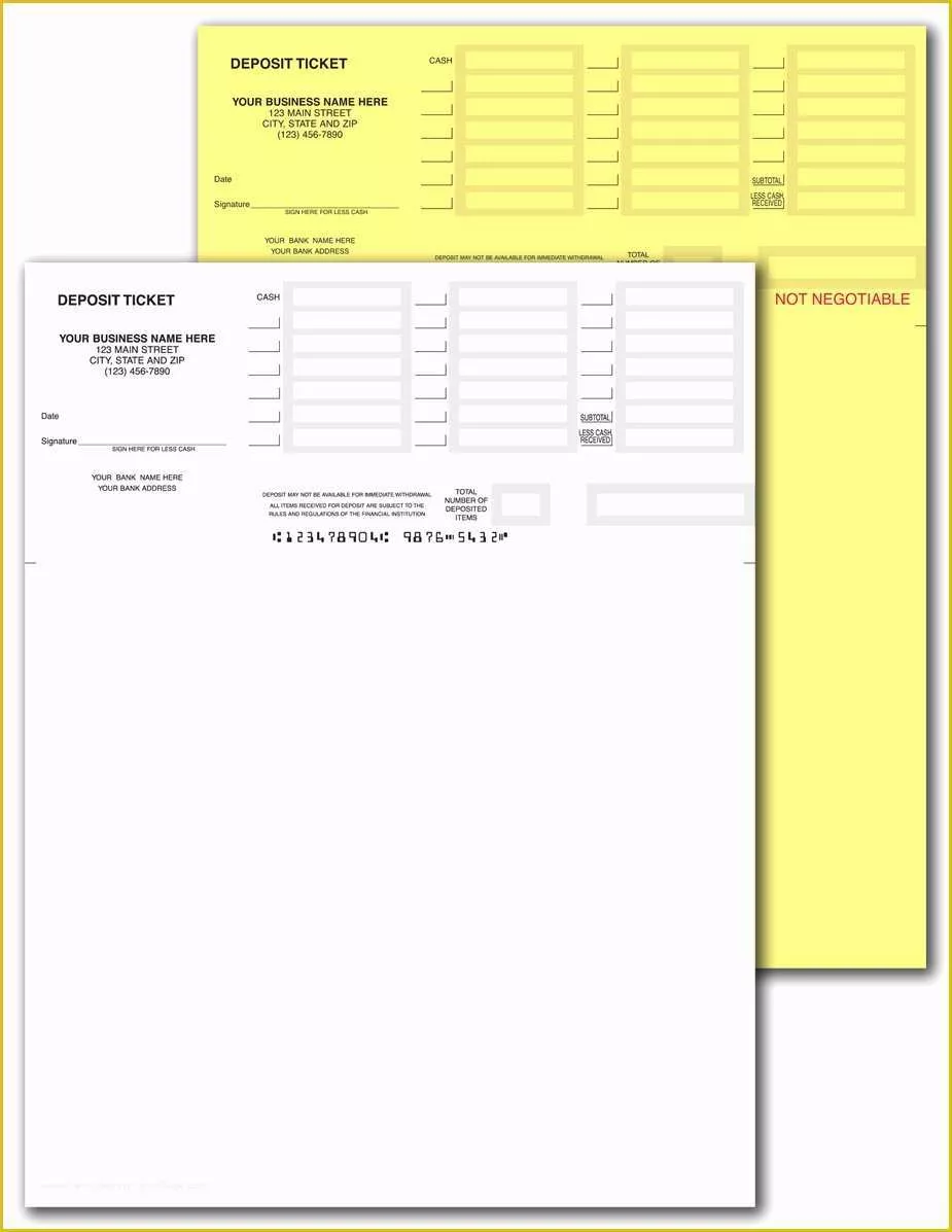 Quickbooks Deposit Slip Template Free Of Quicken Quickbooks Deposit Tickets