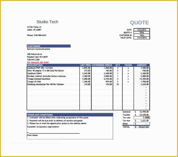 Quotation Template Excel Free Download Of 18 Price Quotation Templates Doc Pdf Xls