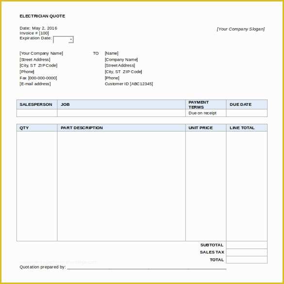 Quotation Template Excel Free Download Of 25 Ms Word 2010 format Quotation Templates