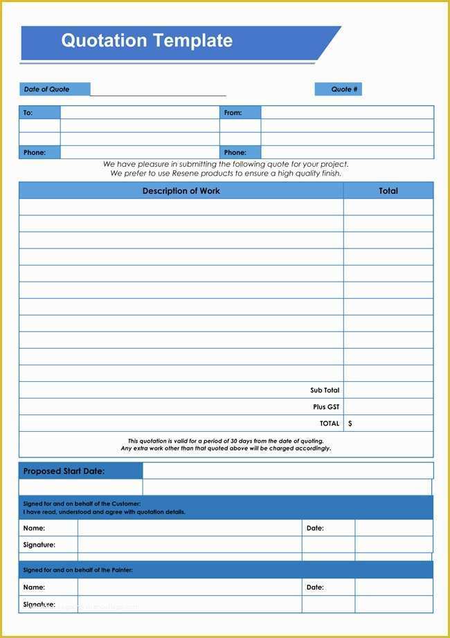 Quotation Template Excel Free Download Of 28 Free Quotation Templates Of Every Type Excel Word & Pdf
