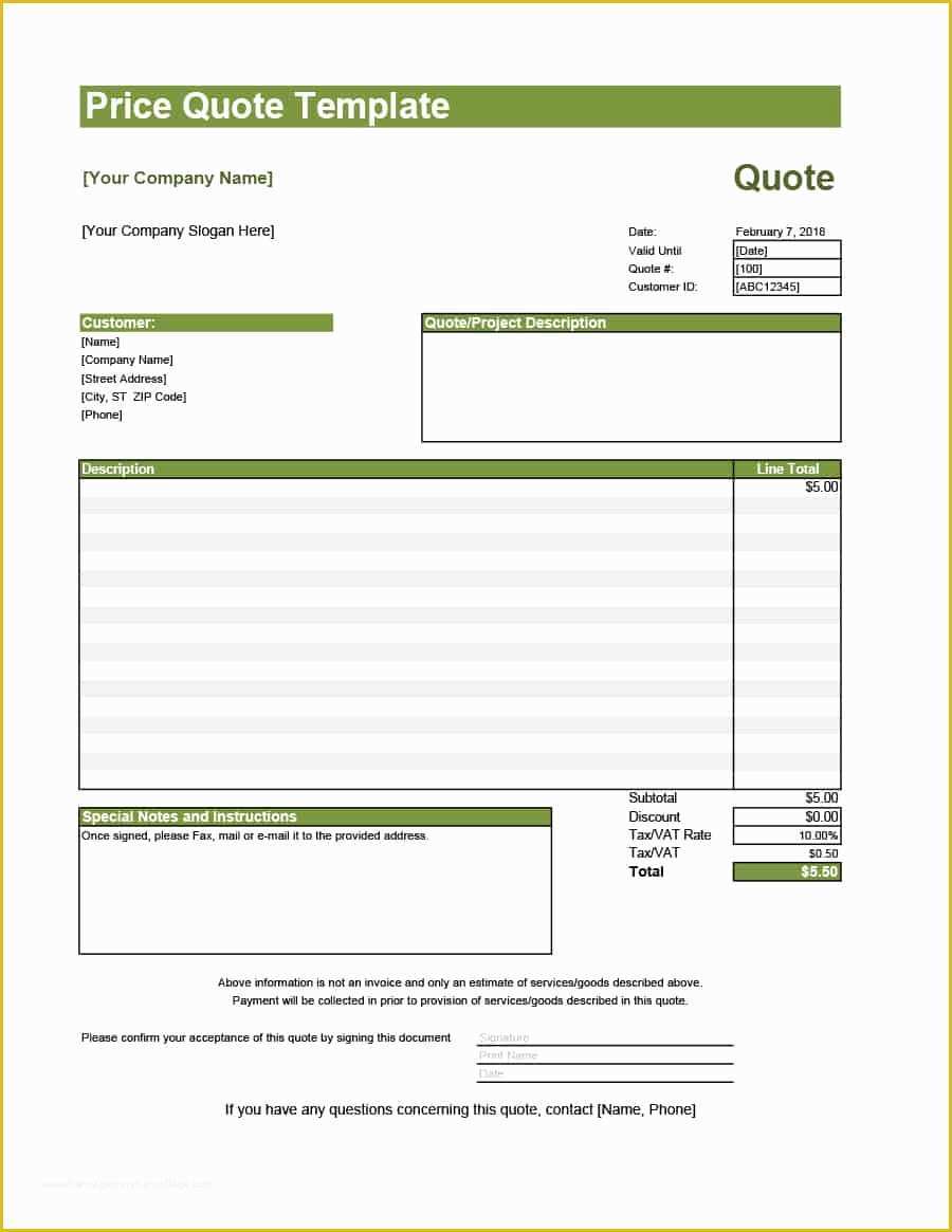 Quotation Template Excel Free Download Of 47 Professional Quote Templates Free Download