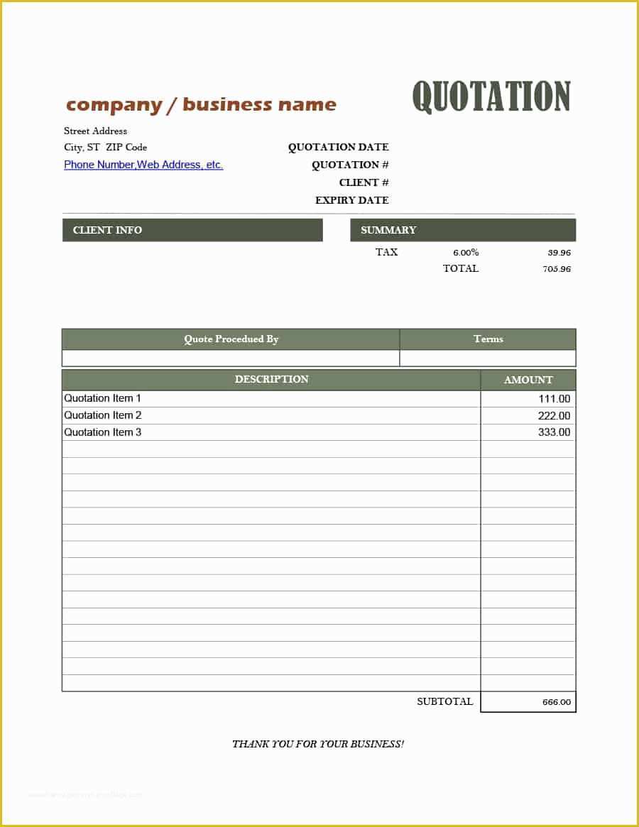 Quotation Template Excel Free Download Of 47 Professional Quote Templates Free Download