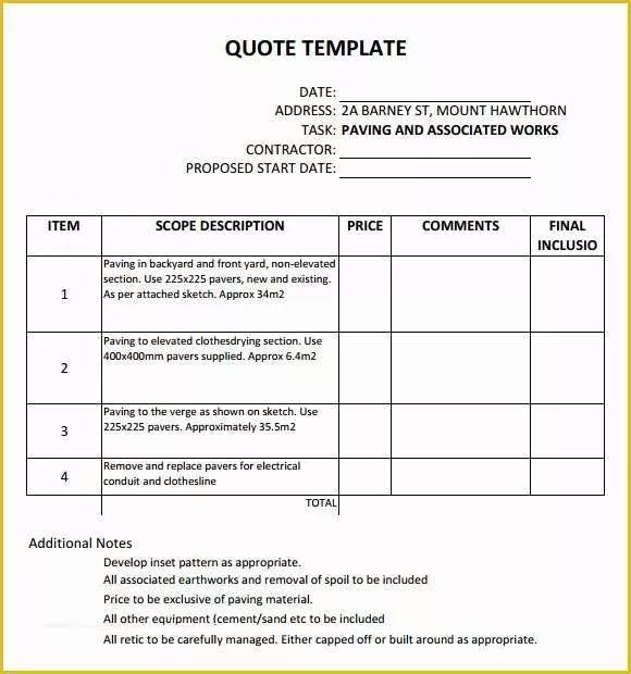 Quotation Template Excel Free Download Of 52 Quotation Templates Doc Pdf Excel