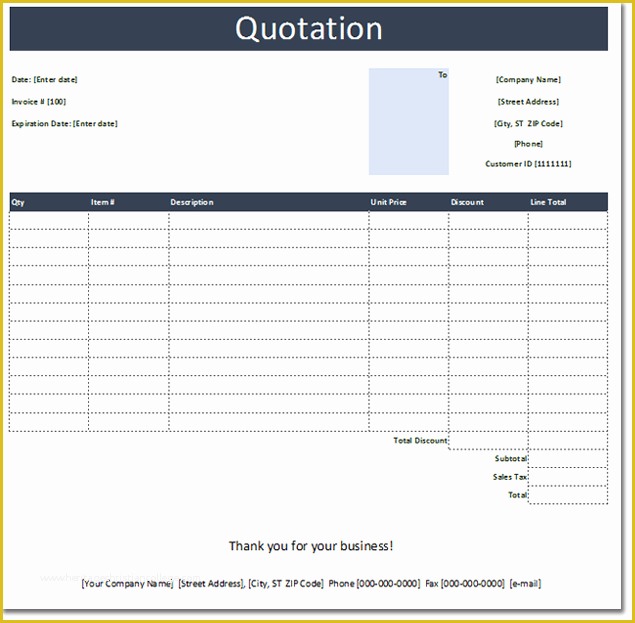 Quotation Template Excel Free Download Of General Quotation Template Free Estimate and Quote Templates
