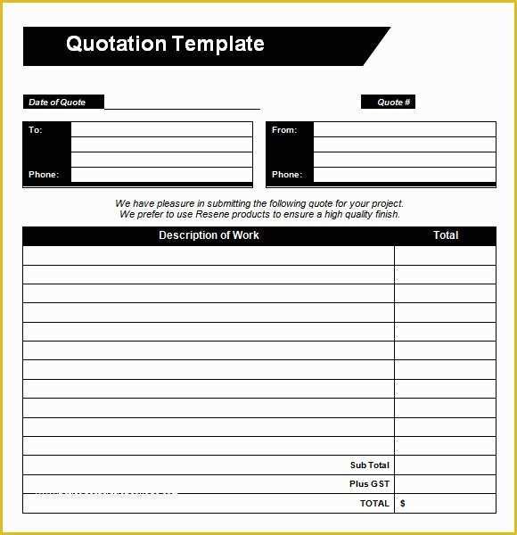 Quotation Template Excel Free Download Of Quotation Template 14 Download Free Documents In Pdf