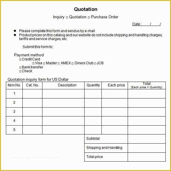 Quotation Template Excel Free Download Of Quotation Template 14 Download Free Documents In Pdf