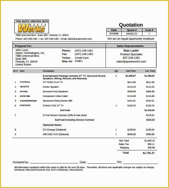 Quotation Template Free Download Of 52 Quotation Templates Doc Pdf Excel