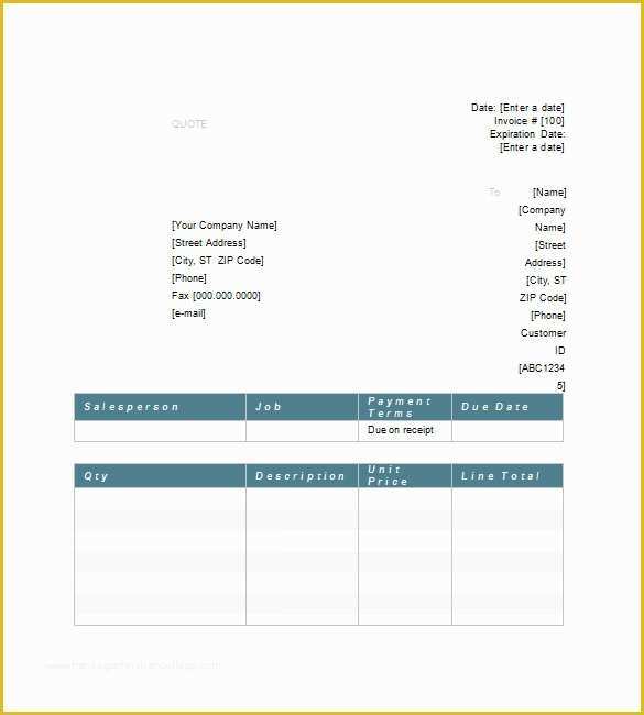 Quotation Template Free Download Of 7 Price Quote Templates Doc Pdf