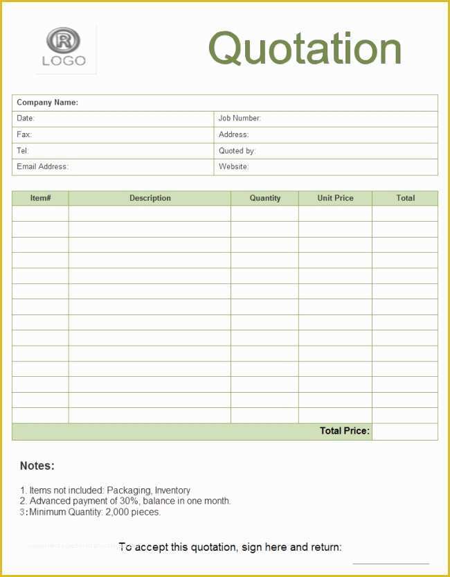 Quotation Template Free Download Of Business form Templates Free