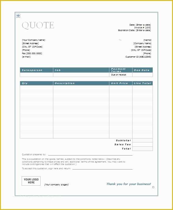 Quotation Template Free Download Of Free Quotation Templates for Word &amp; Google Docs