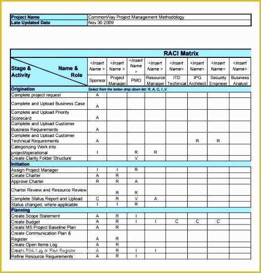 Raci Template Excel Free Of 10 Raci Template Excel Free Exceltemplates Exceltemplates