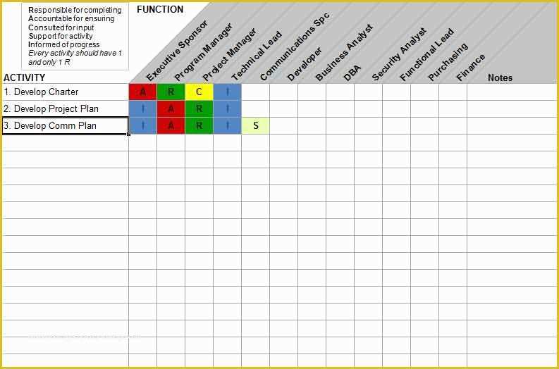 Raci Template Excel Free Of 5 Raci Matrix Template Excel Project Management