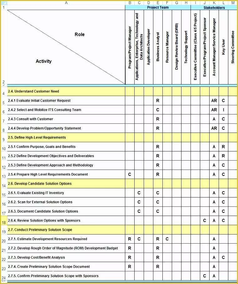 Raci Template Excel Free Of 7 Free Raci Template Excel Exceltemplates Exceltemplates