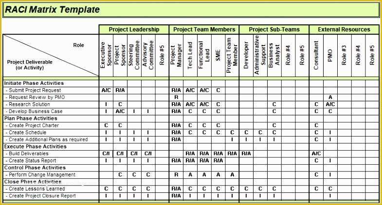 Raci Template Excel Free Of 9 Raci Matrix Template Excel Download Raylt