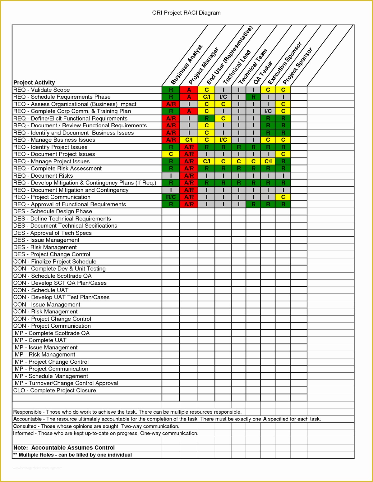 Raci Chart Template Excel