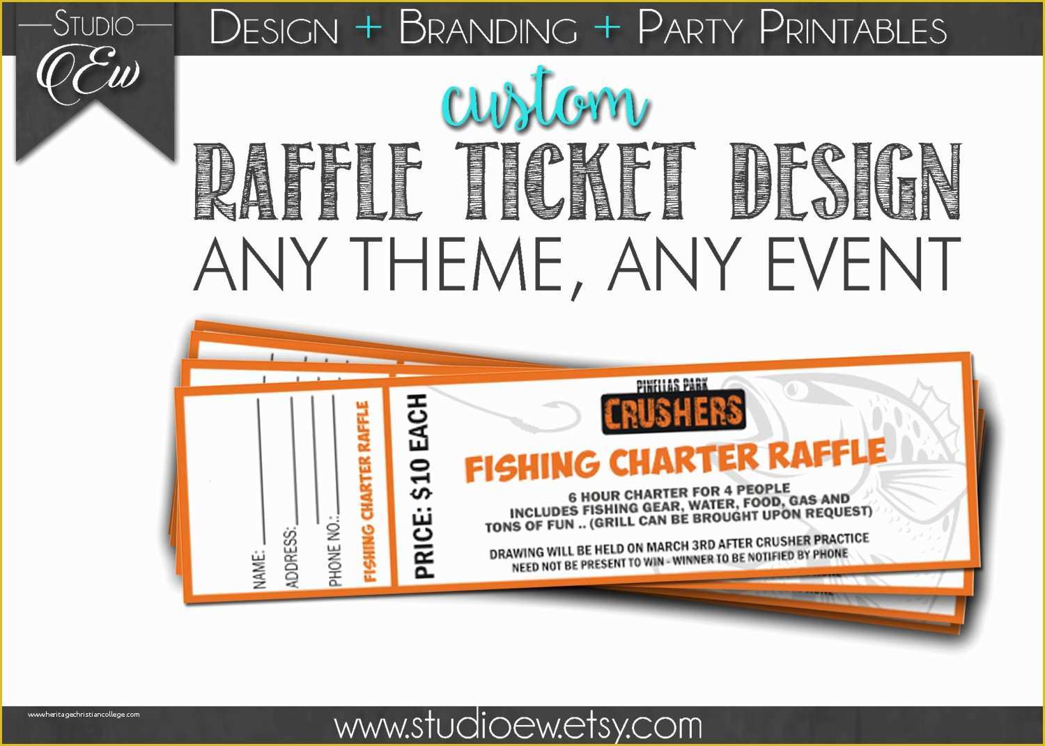 Raffle Flyer Template Free Of Custom Raffle Ticket Design Any event Any theme Fundraiser