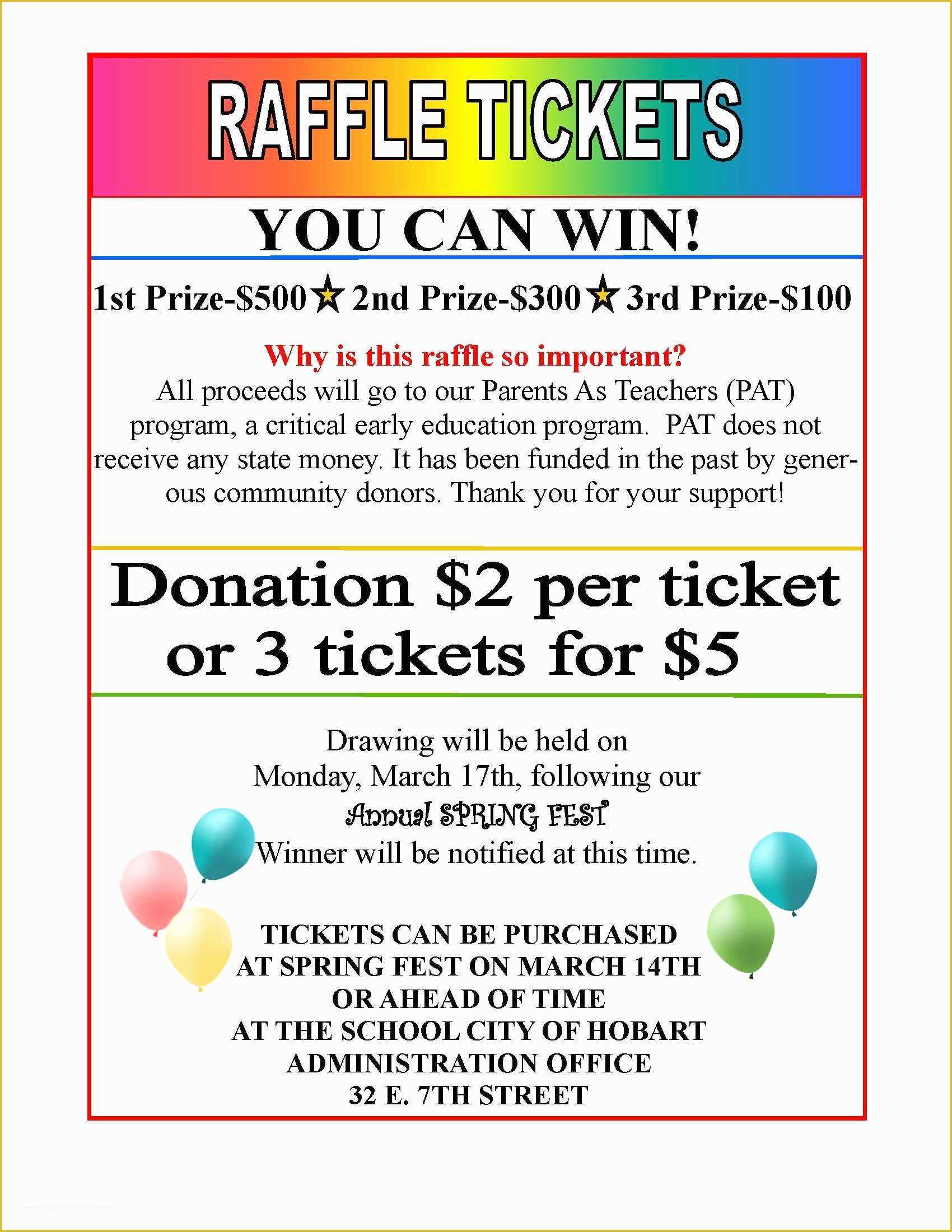 Raffle Flyer Template Free Of Sample Raffle Tickets Fundraiser