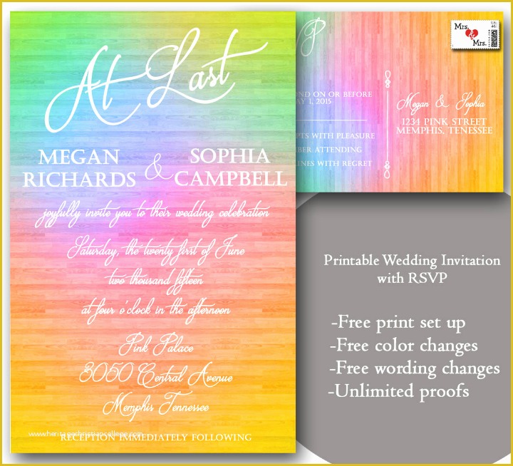 Rainbow Wedding Invitation Templates Free Of 16 Gay Wedding Templates Psd Ai Indesign