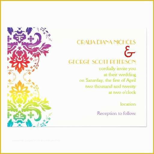 Rainbow Wedding Invitation Templates Free Of Gallery for Rainbow Wedding Invitation Templates