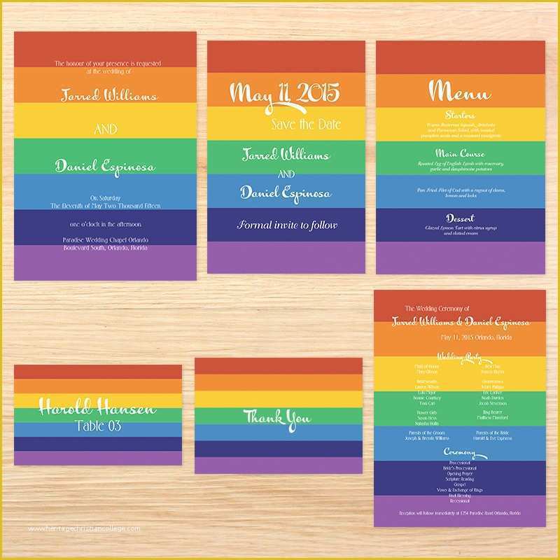 Rainbow Wedding Invitation Templates Free Of Lgbt Wedding Invitations Thank You Cards Rainbow Pride