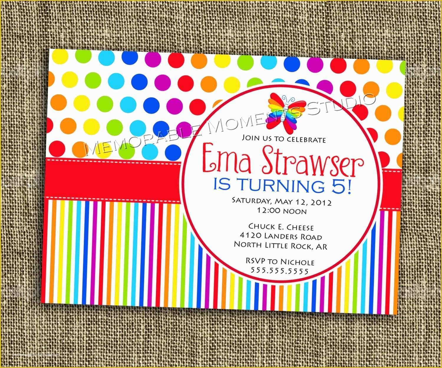 Rainbow Wedding Invitation Templates Free Of Printable Invitation Rainbow Party Collection Bright and