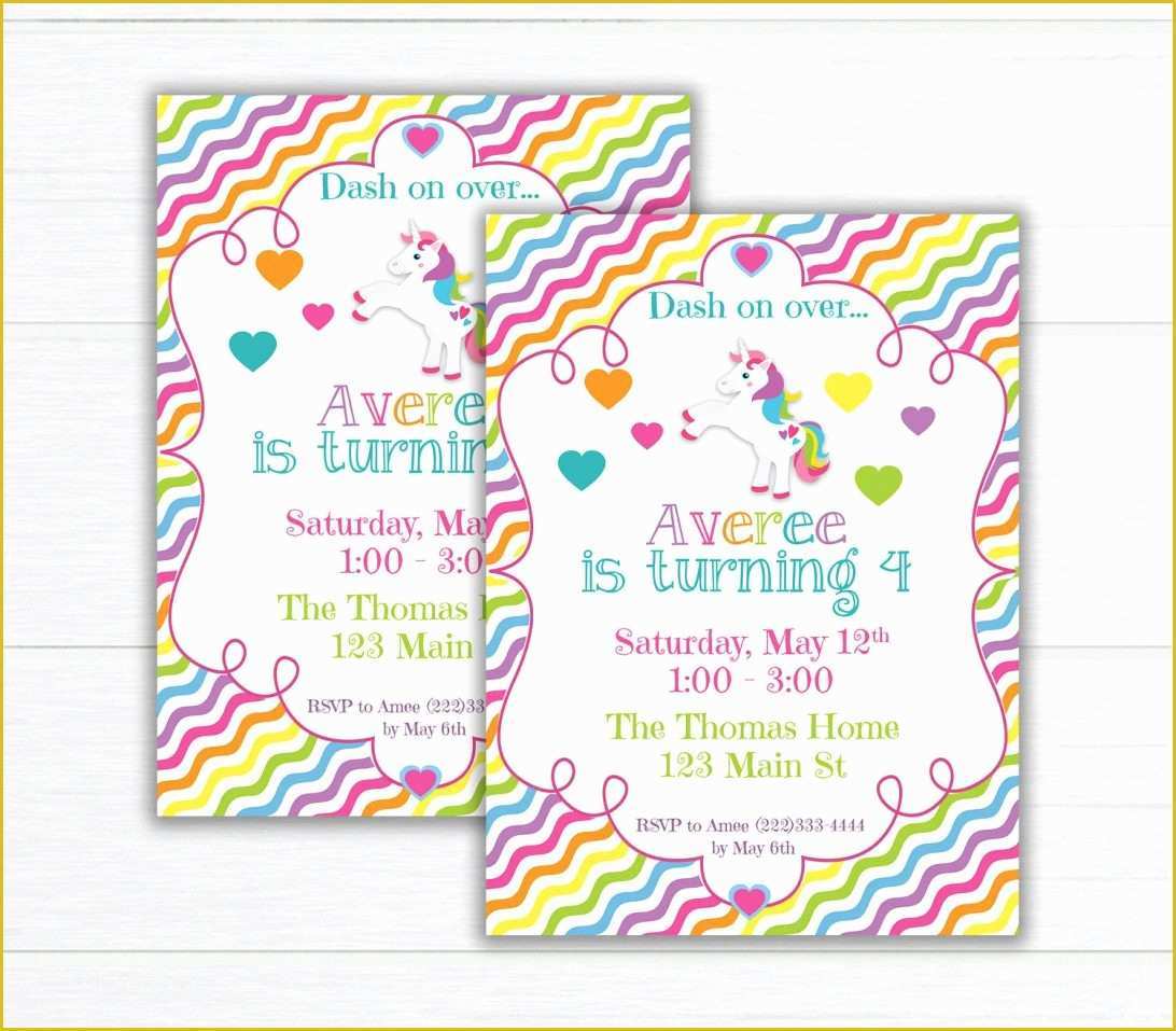 Rainbow Wedding Invitation Templates Free Of Turning 4 Birthday Invitation Wording Eletter Co