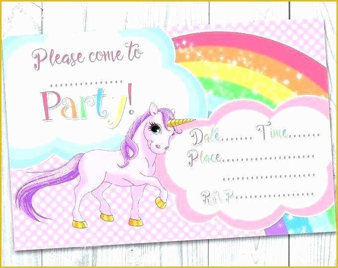 Rainbow Wedding Invitation Templates Free Of Unicorn Invitations Free Party Template Invitation