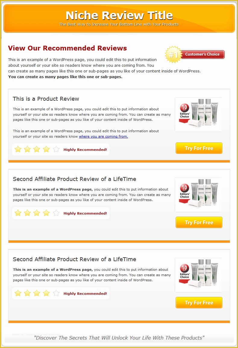 Rating Website Template Free Of Multi Product Review Website Templates Mrr