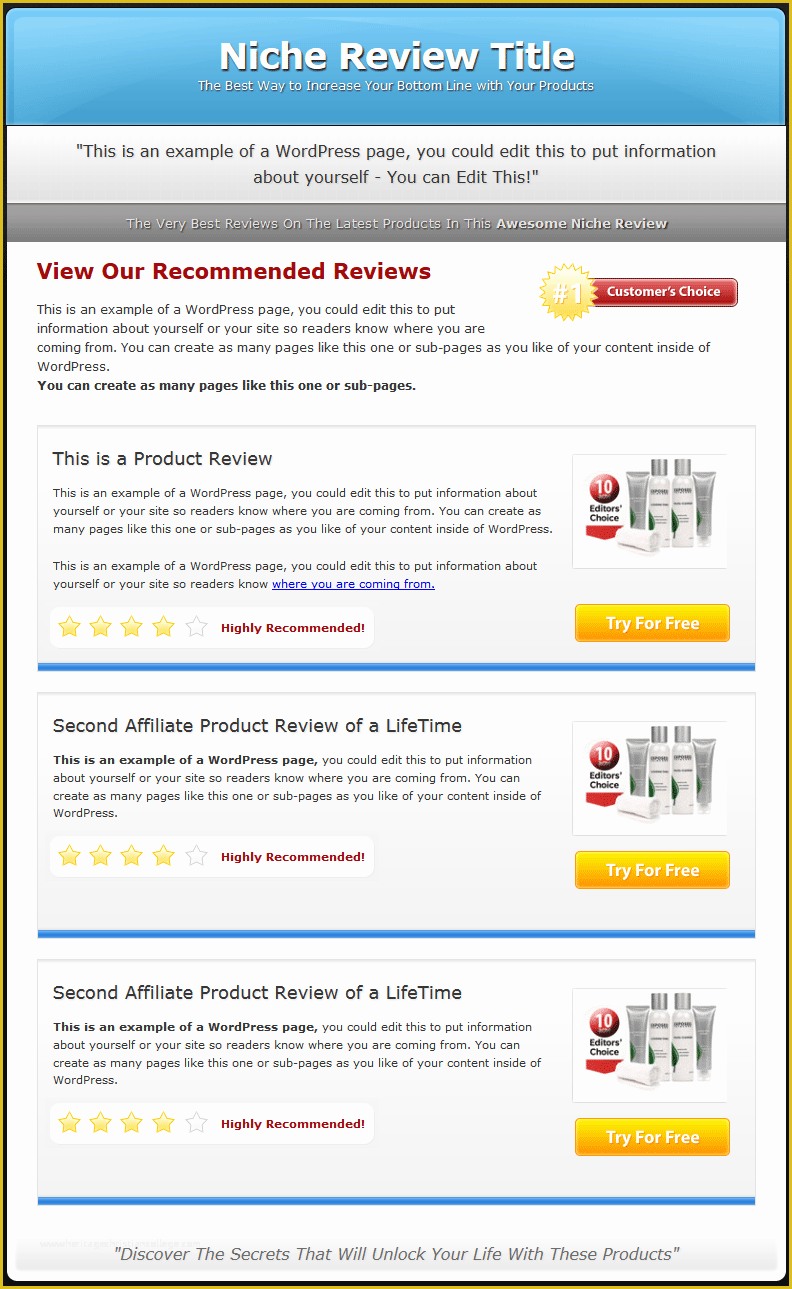 Rating Website Template Free Of Multi Product Review Website Templates Mrr