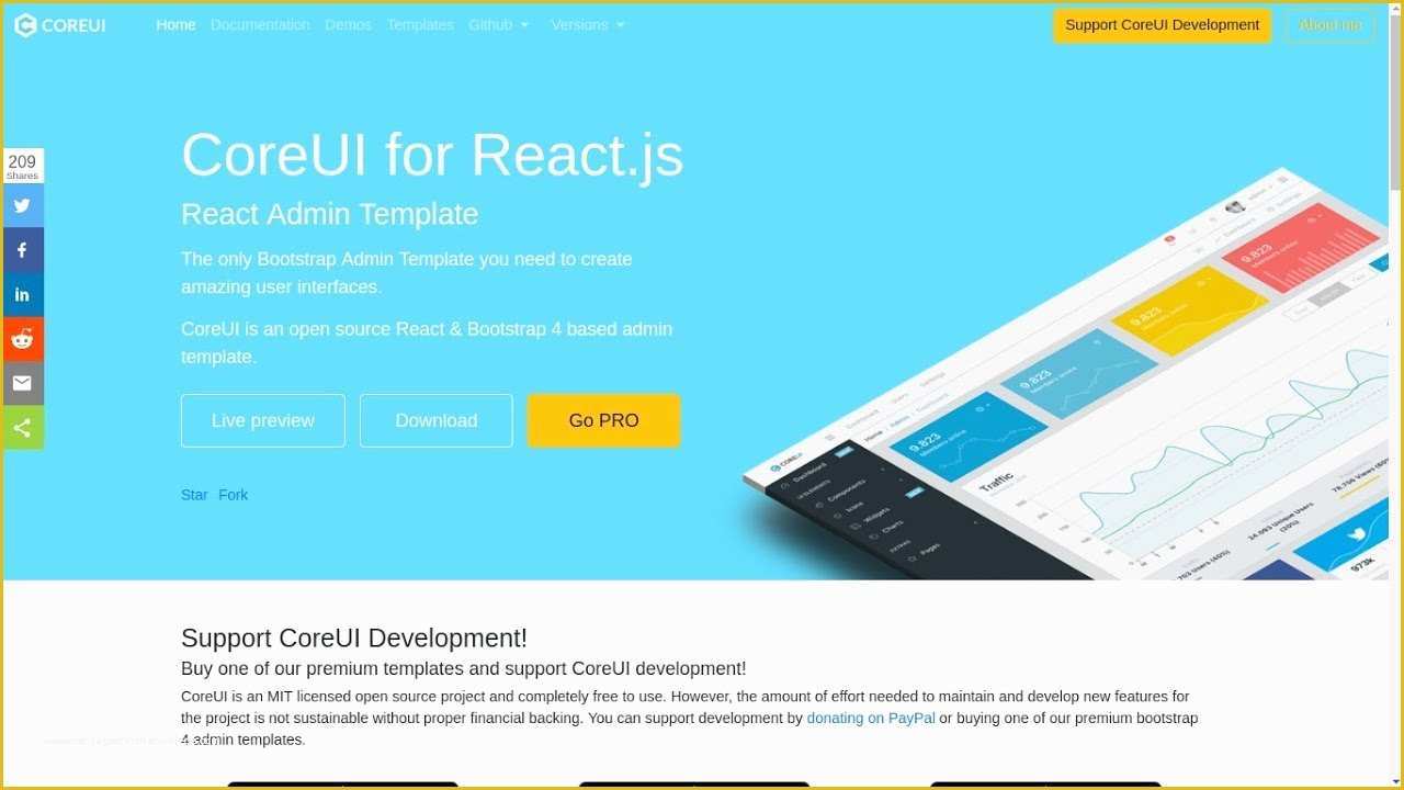 React Templates Free Of Coreui for React Js React Admin Template Bootstrap