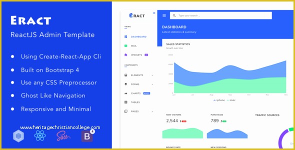 React Templates Free Of Eract Reactjs Bootstrap 4 Admin Template by
