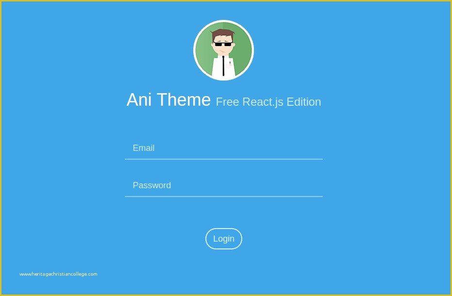 React Website Template Free Of Ani theme Start React