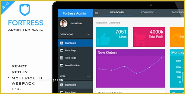 React Website Template Free Of fortress React Admin Template by fortressthemes