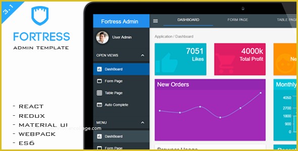 React Website Template Free Of fortress React Admin Template by fortressthemes